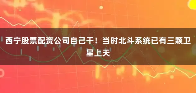 西宁股票配资公司自己干！当时北斗系统已有三颗卫星上天